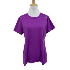 Adidas Shirt Womens L Large Purple Running Supernova Short Sleeve Climalite Tee